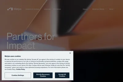 Screenshot of the Metyis B.V homepage