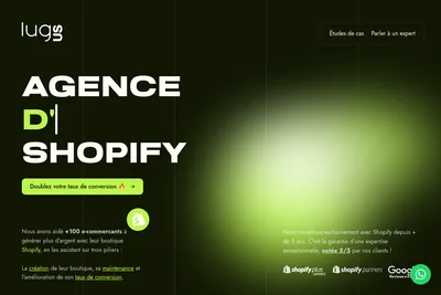 Screenshot of the Lugus homepage