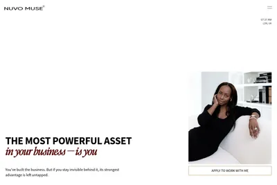 Screenshot of the NUVO MUSE homepage