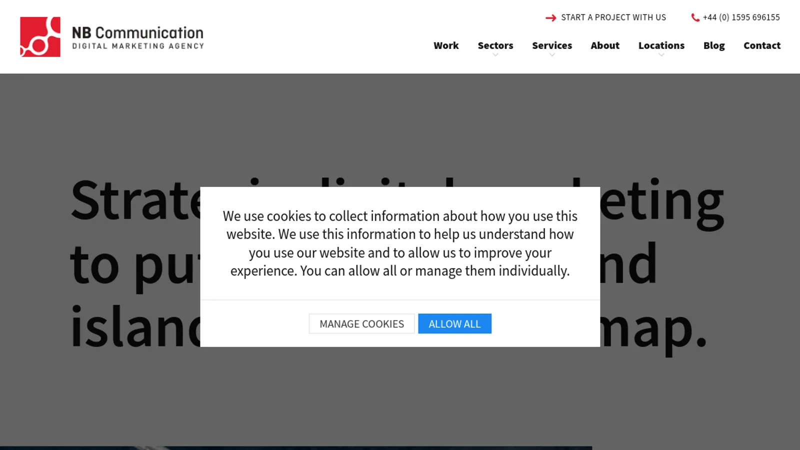 Screenshot of the NB Communication Ltd homepage