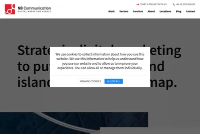 Screenshot of the NB Communication Ltd homepage