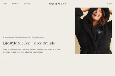 Screenshot of the Malone Agency homepage
