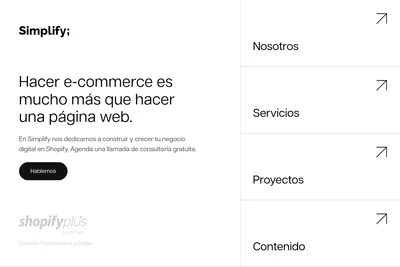 Screenshot of the Simplify E-commerce homepage