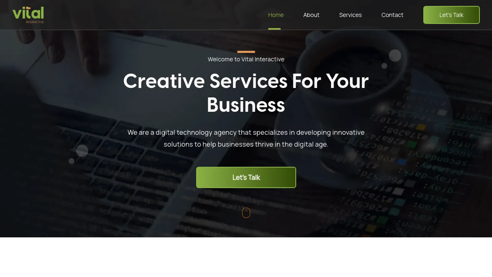 Screenshot of the Vital Interactive, Inc. homepage