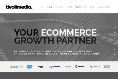 Screenshot of the Tivoli Media homepage