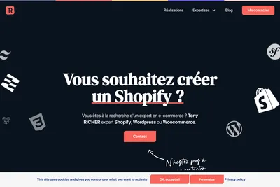 Screenshot of the Tony RICHER homepage