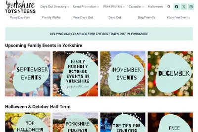Screenshot of the Yorkshire Tots to Teens homepage