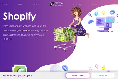 Screenshot of the Etempa Web Solutions homepage