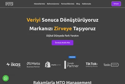 Screenshot of the MTO Management homepage
