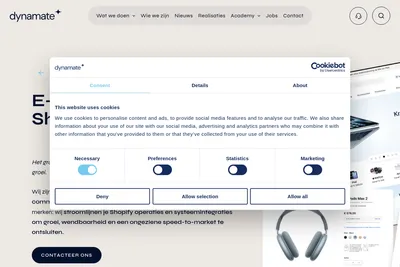 Screenshot of the Dynamate homepage