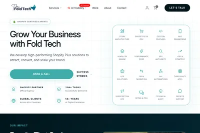 Screenshot of the The Fold Tech homepage