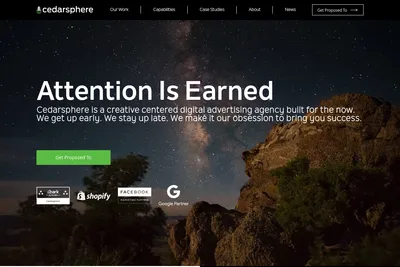 Screenshot of the Cedarsphere homepage