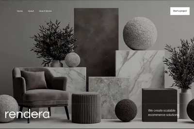 Screenshot of the Rendera homepage