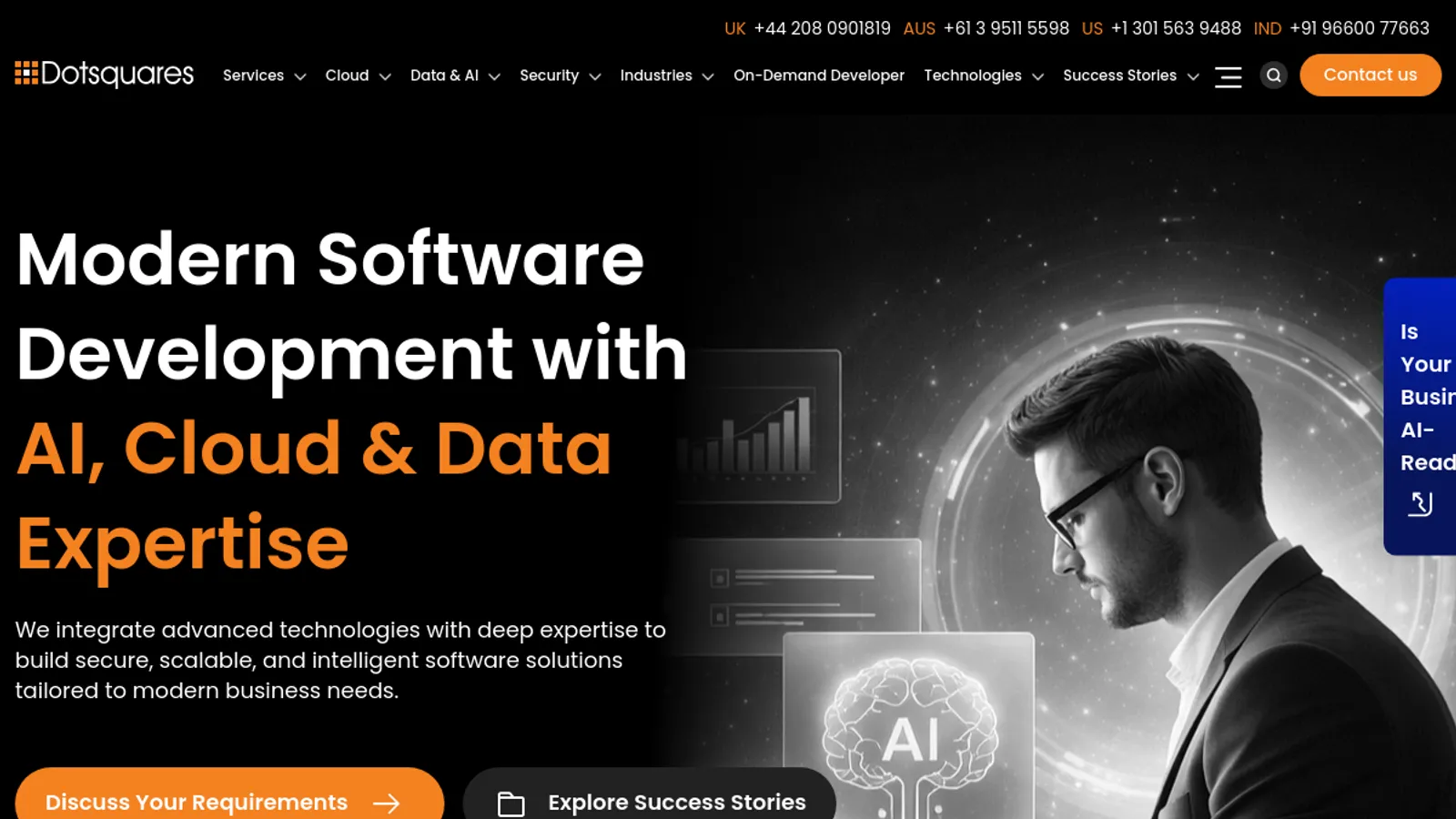 Screenshot of the Dotsquares Ltd. homepage
