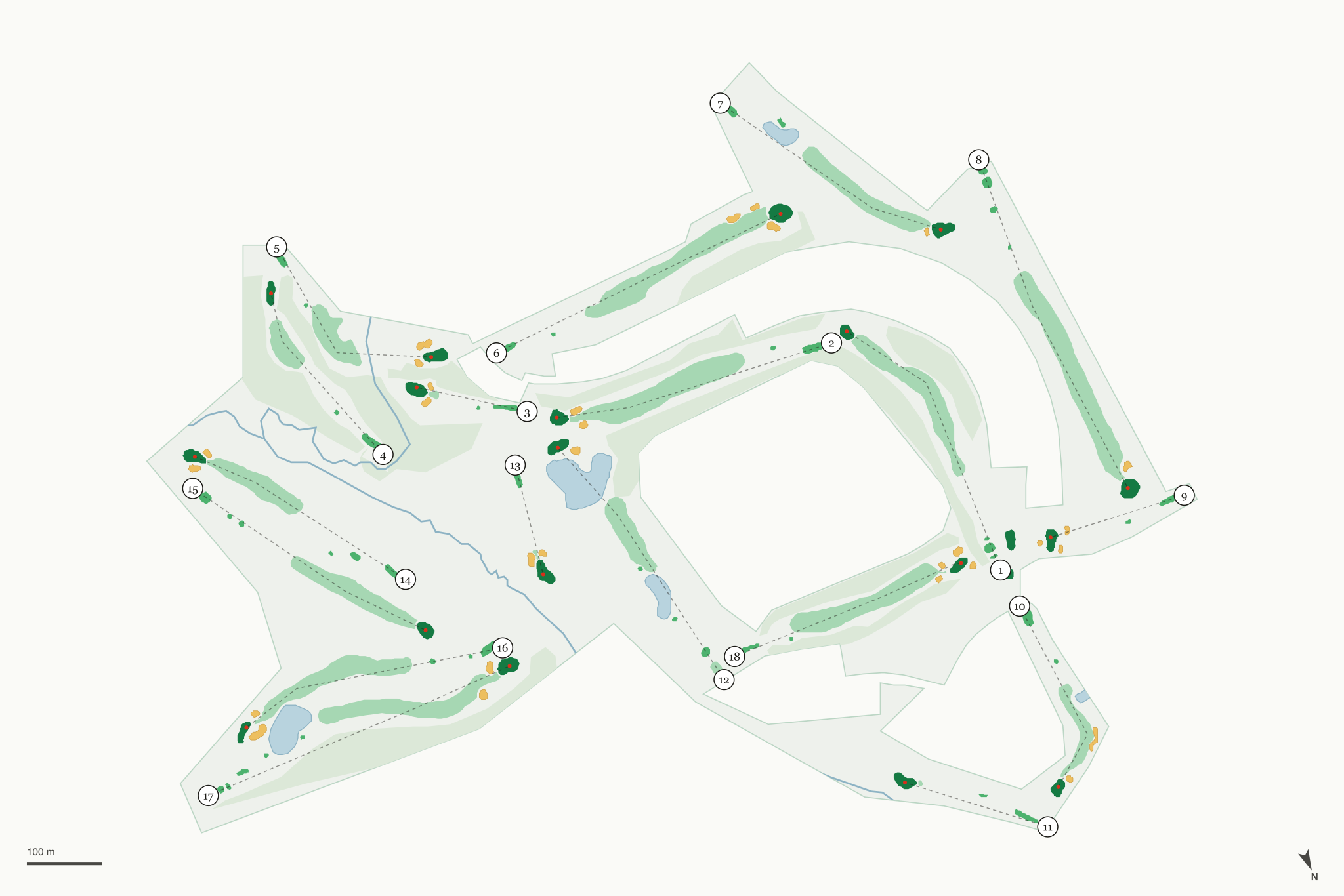 Map of Whispering Pines Golf Club