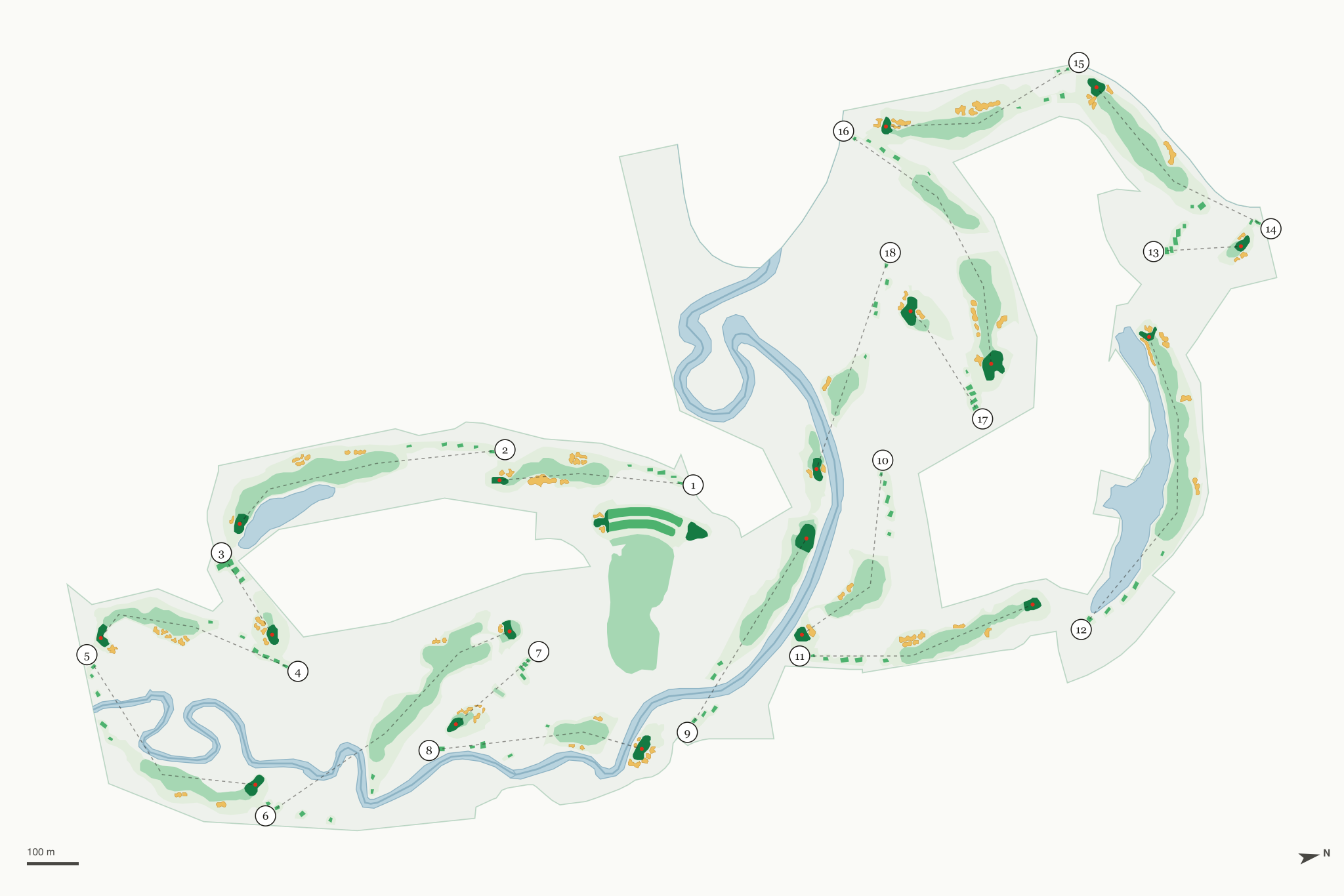 Map of Crosswater Golf Course