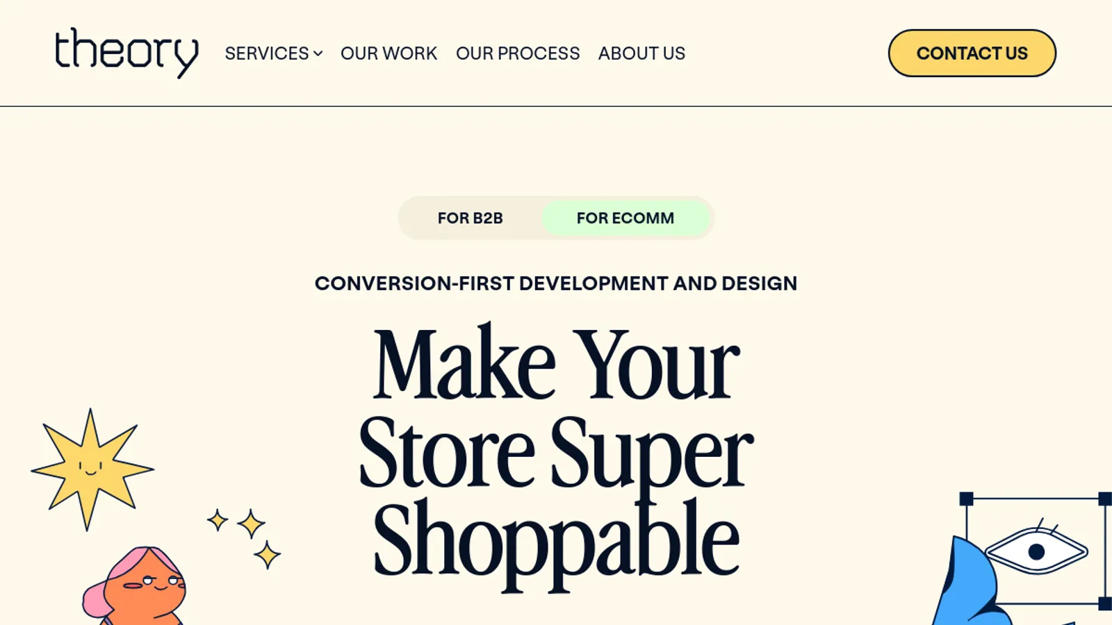 Screenshot of the Theory Digital homepage