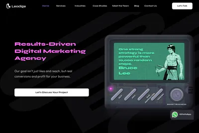 Screenshot of the Leadige LLC homepage