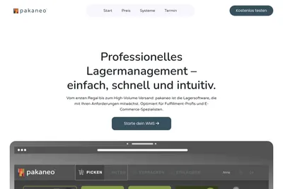 Screenshot of the pakaneo GmbH homepage