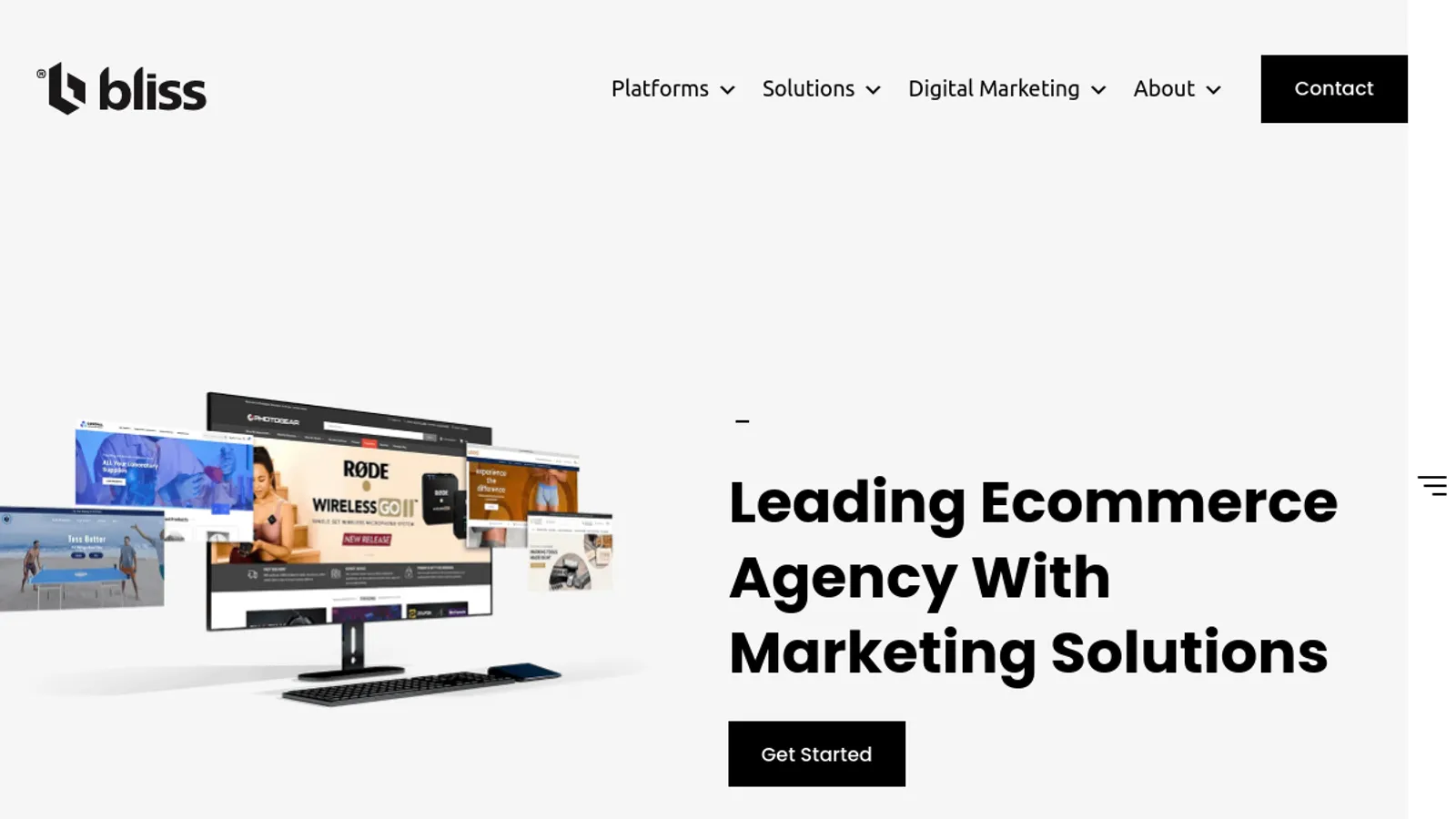 Screenshot of the Bliss Web Solution Private Limited homepage