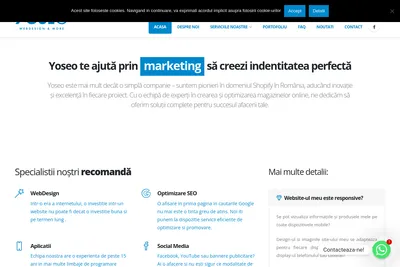 Screenshot of the Yoseo Design SRL homepage