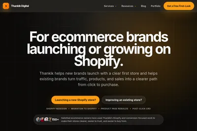 Screenshot of the Thankik Ecom Team homepage