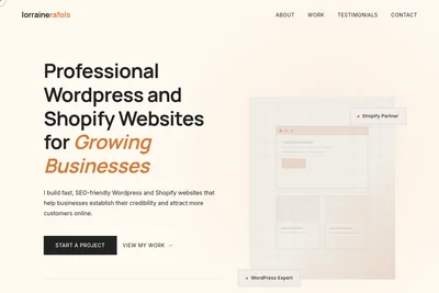 Screenshot of the Lorraine Rafols homepage
