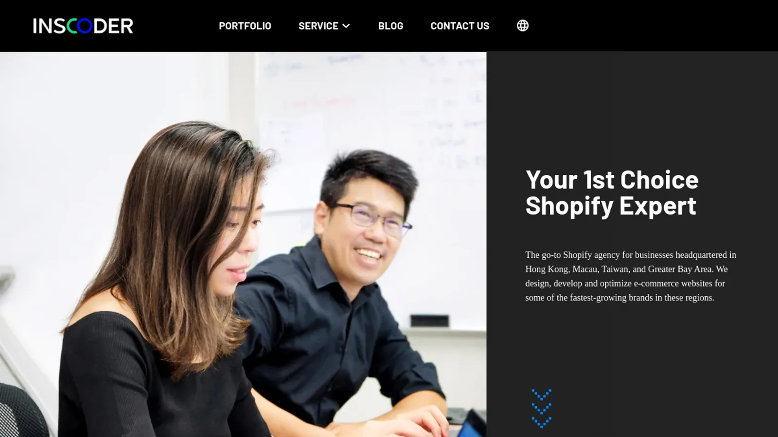 Screenshot of the InsCoder Limited homepage