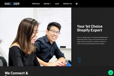 Screenshot of the InsCoder Limited homepage