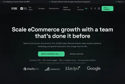 Screenshot of the DYODE Inc. homepage