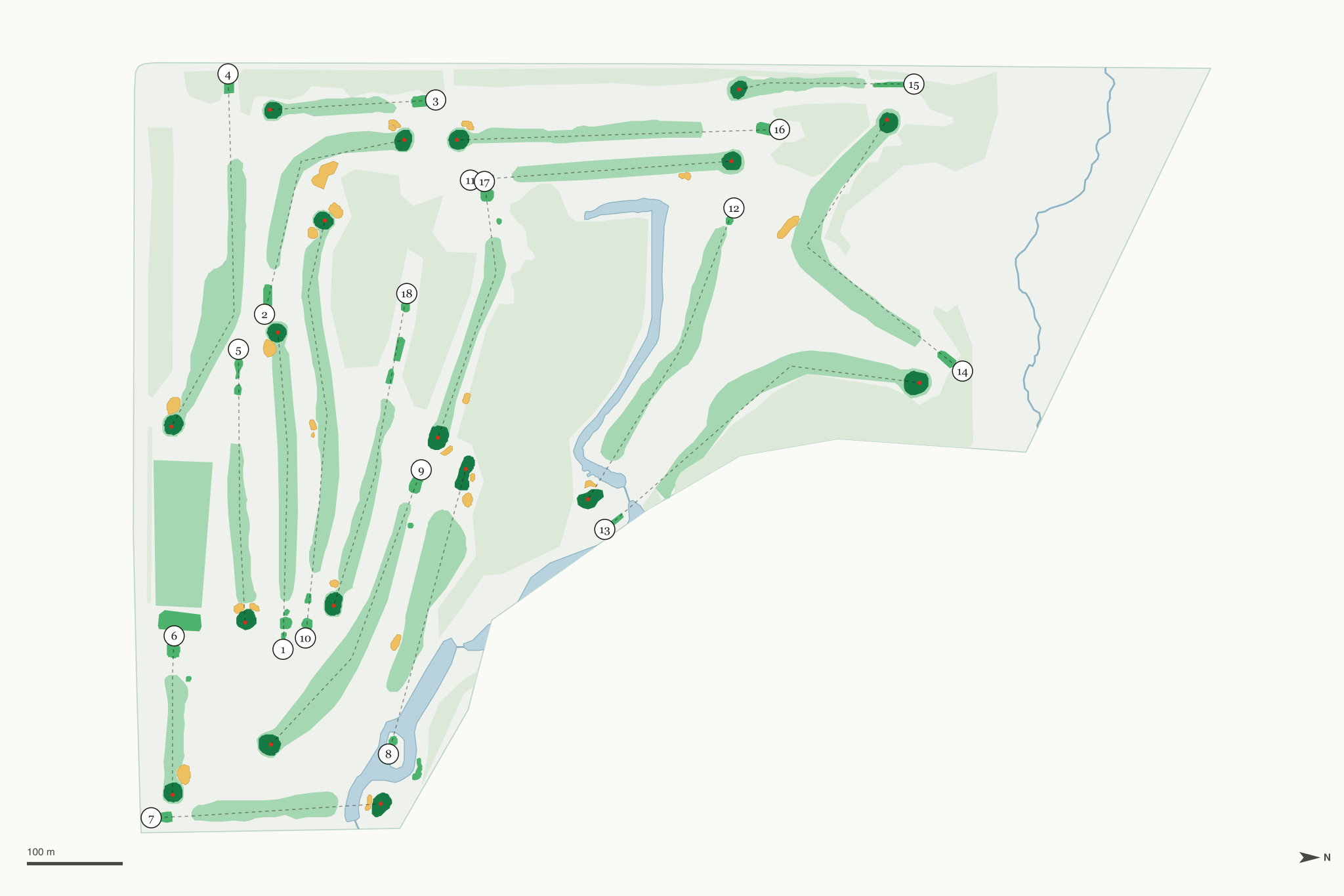 Map of Interlochen Golf Course