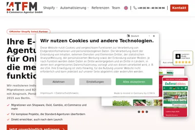 Screenshot of the 4TFM E-Commerce Agentur GmbH homepage