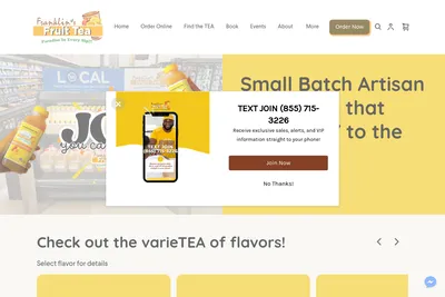 Franklin's Fruit Tea website homepage