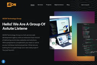 Screenshot of the AeonTG, Inc. homepage