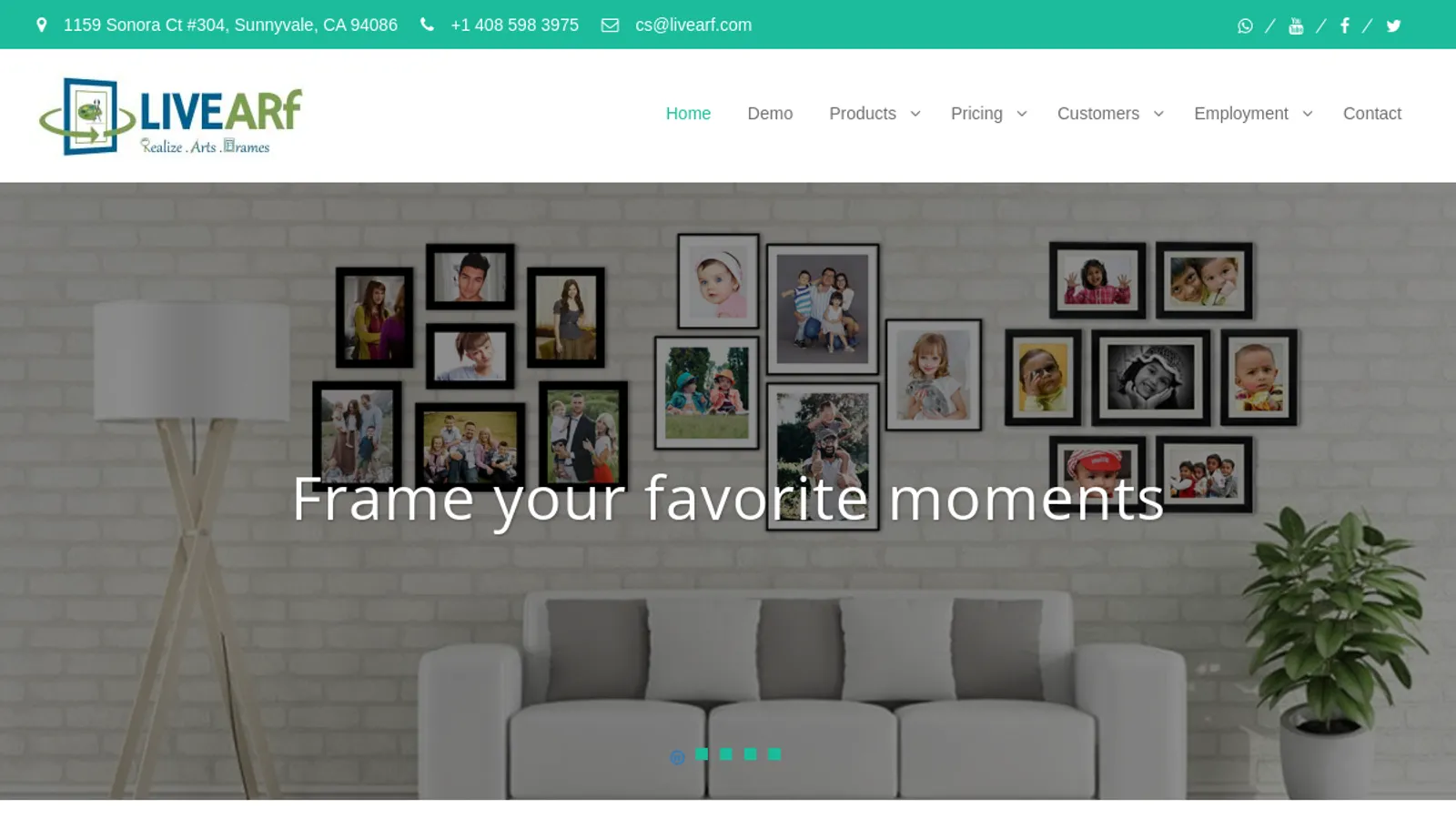 Screenshot of the LIVEARf - LIVEly Art Framing homepage