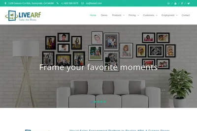 Screenshot of the LIVEARf - LIVEly Art Framing homepage