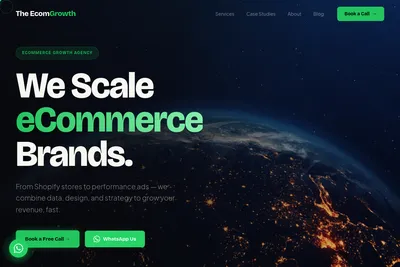 Screenshot of the The Ecom Growth homepage