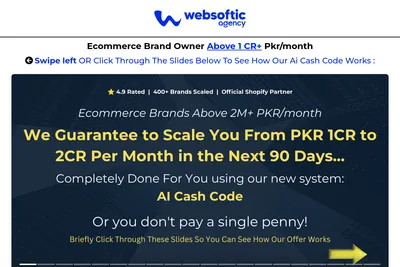 Screenshot of the WebSoftic (Advertising Agency) homepage
