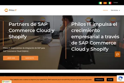 Screenshot of the Philos IT homepage