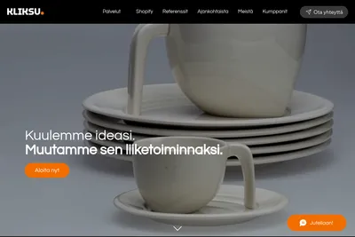 Screenshot of the Kliksu Oy homepage