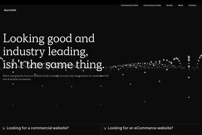 Screenshot of the Skyrocket homepage