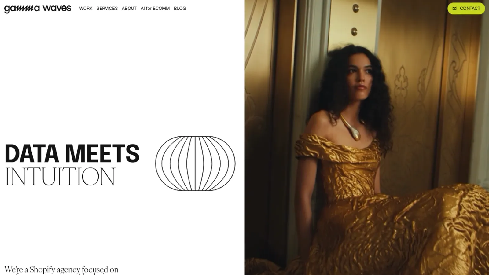 Screenshot of the Gamma Waves homepage