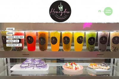 Honeydew - Bubble Tea and More website homepage