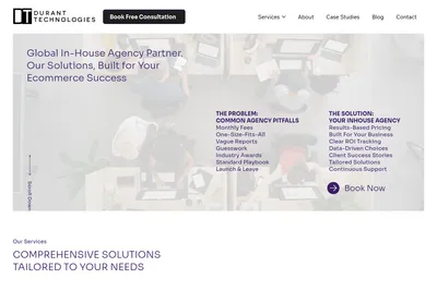 Screenshot of the Durant Technologies homepage