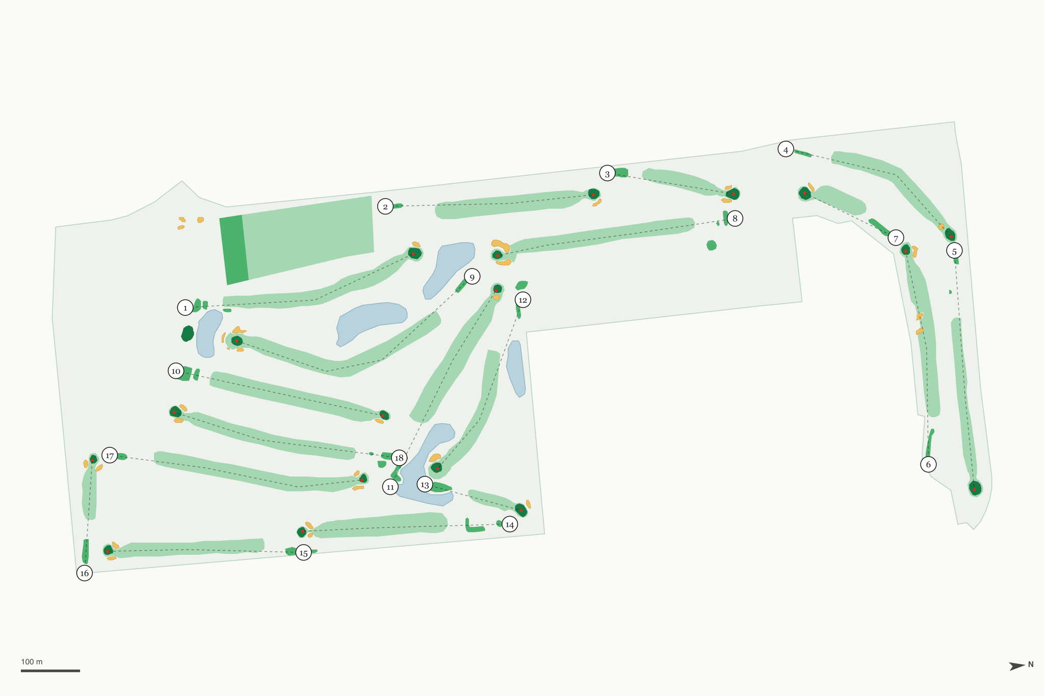 Map of Whispering Lakes Golf Course