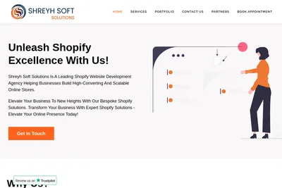 Screenshot of the Shreyh Soft Solutions homepage