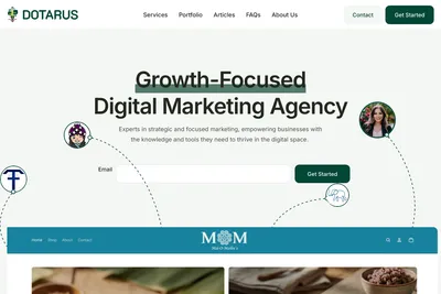 Screenshot of the Dotarus homepage