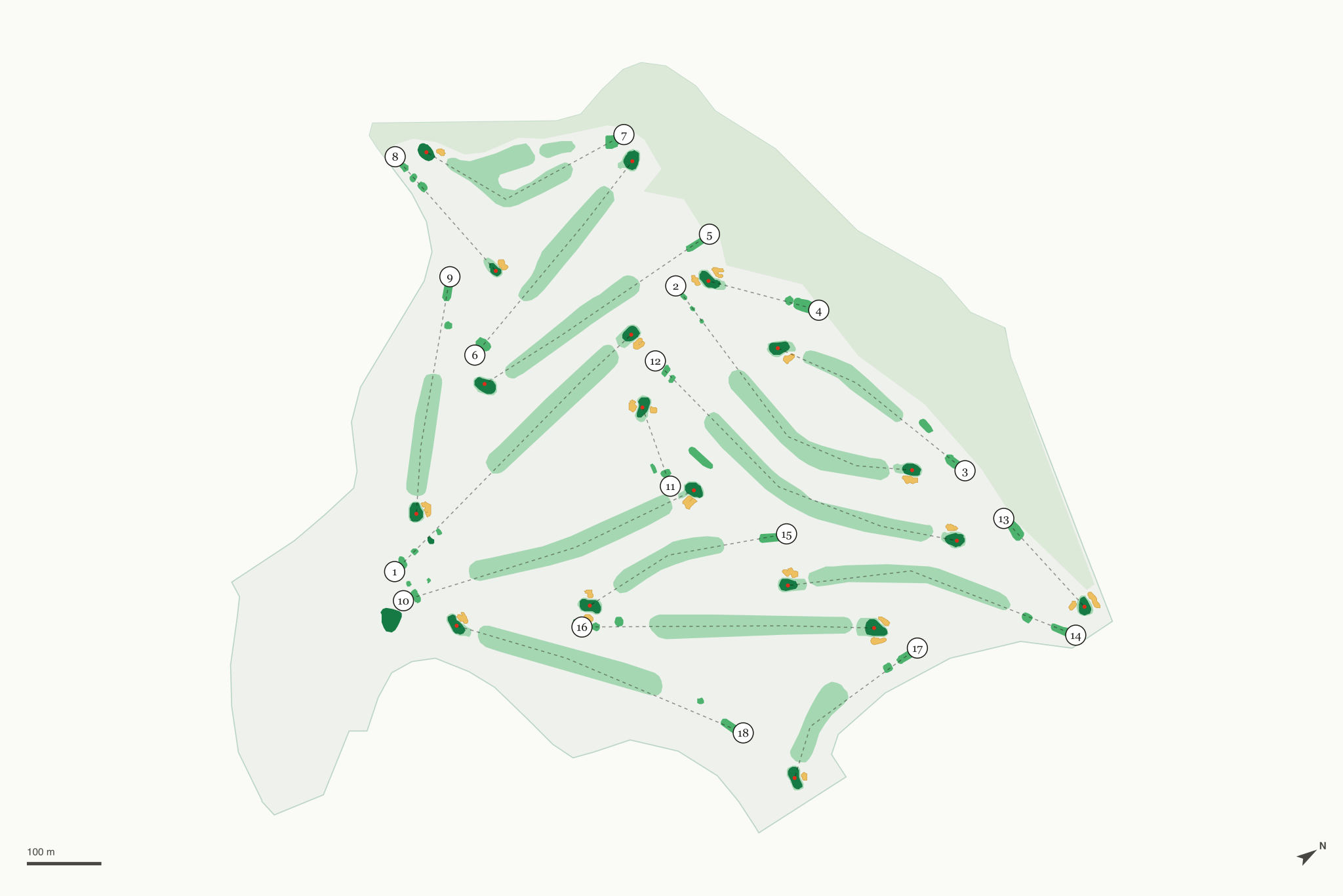 Map of Indian Canyon Golf Course