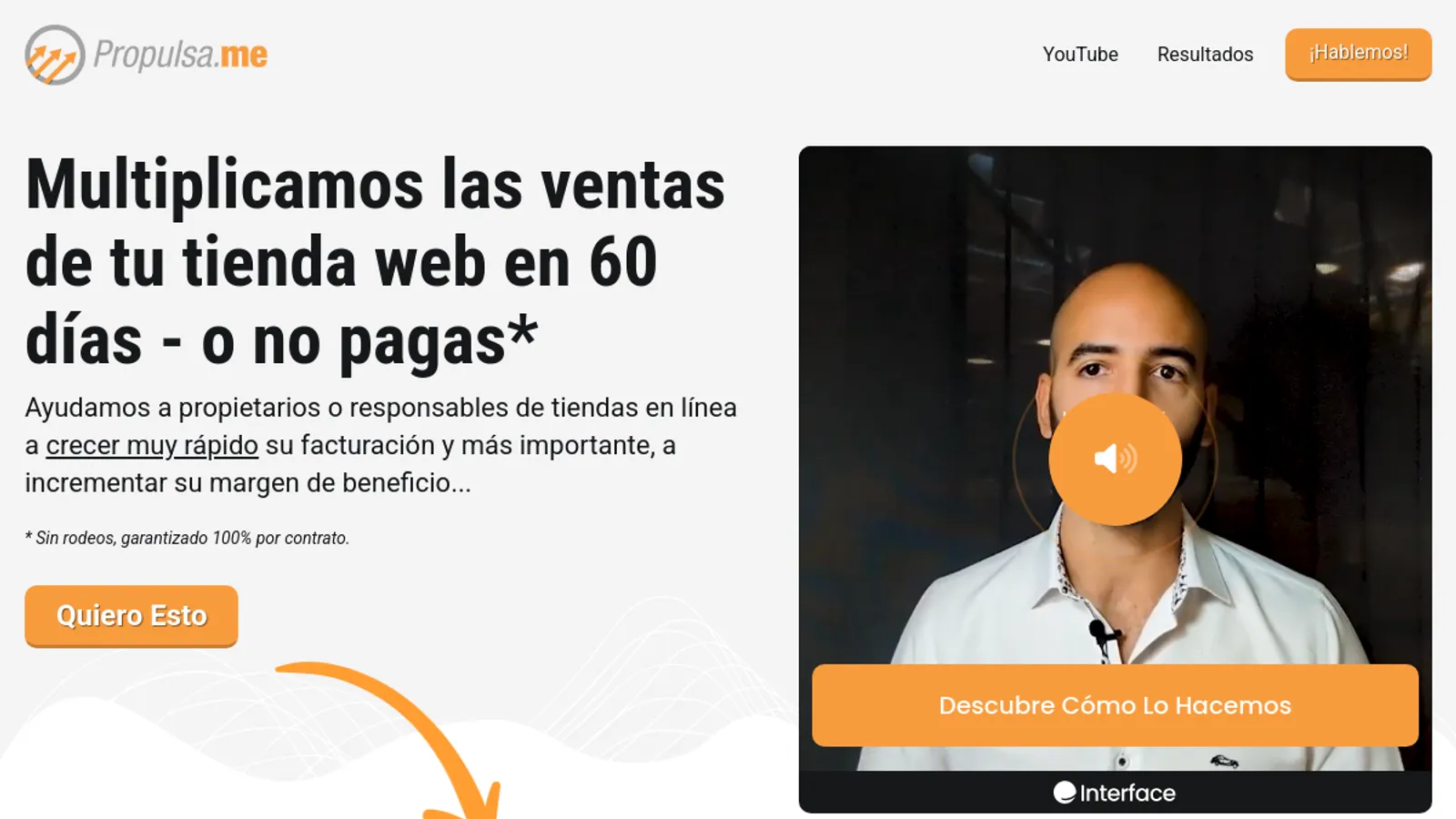 Screenshot of the Propulsa.me homepage