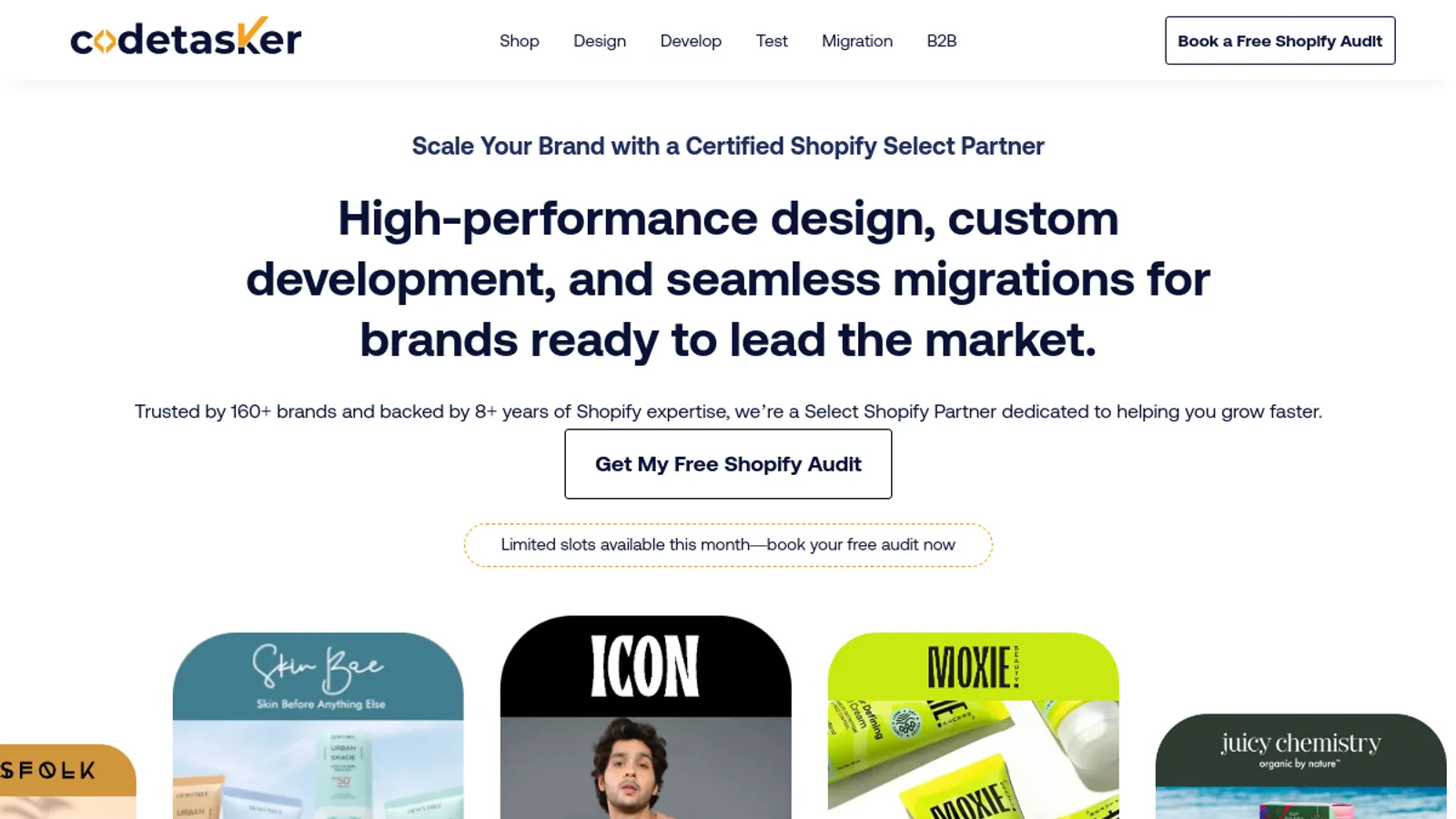 Screenshot of the Codetasker Technologies homepage